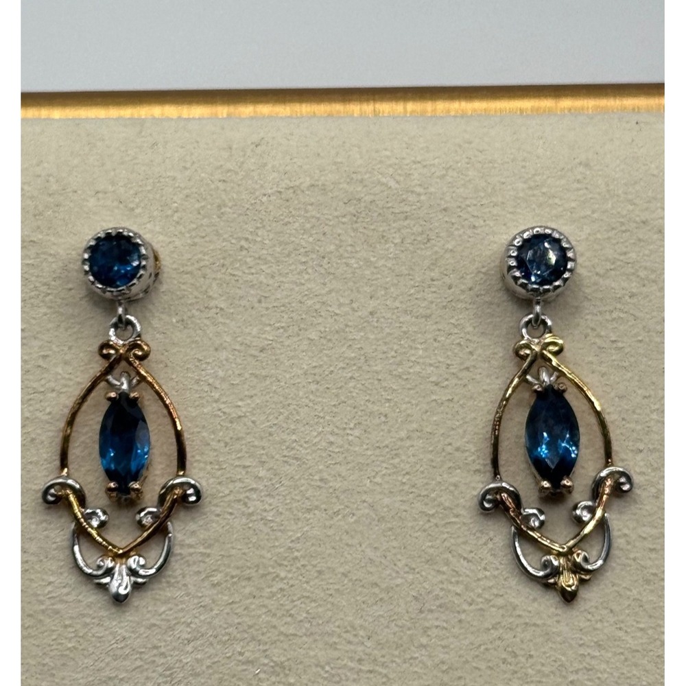 Michael Valitutti Gems en Vogue London Blue Topaz Sterling Silver Earrings